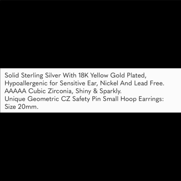 CZ Safety Pin Cartilage Sterling Silver Earrings - Picture 5 of 6